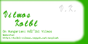 vilmos kolbl business card